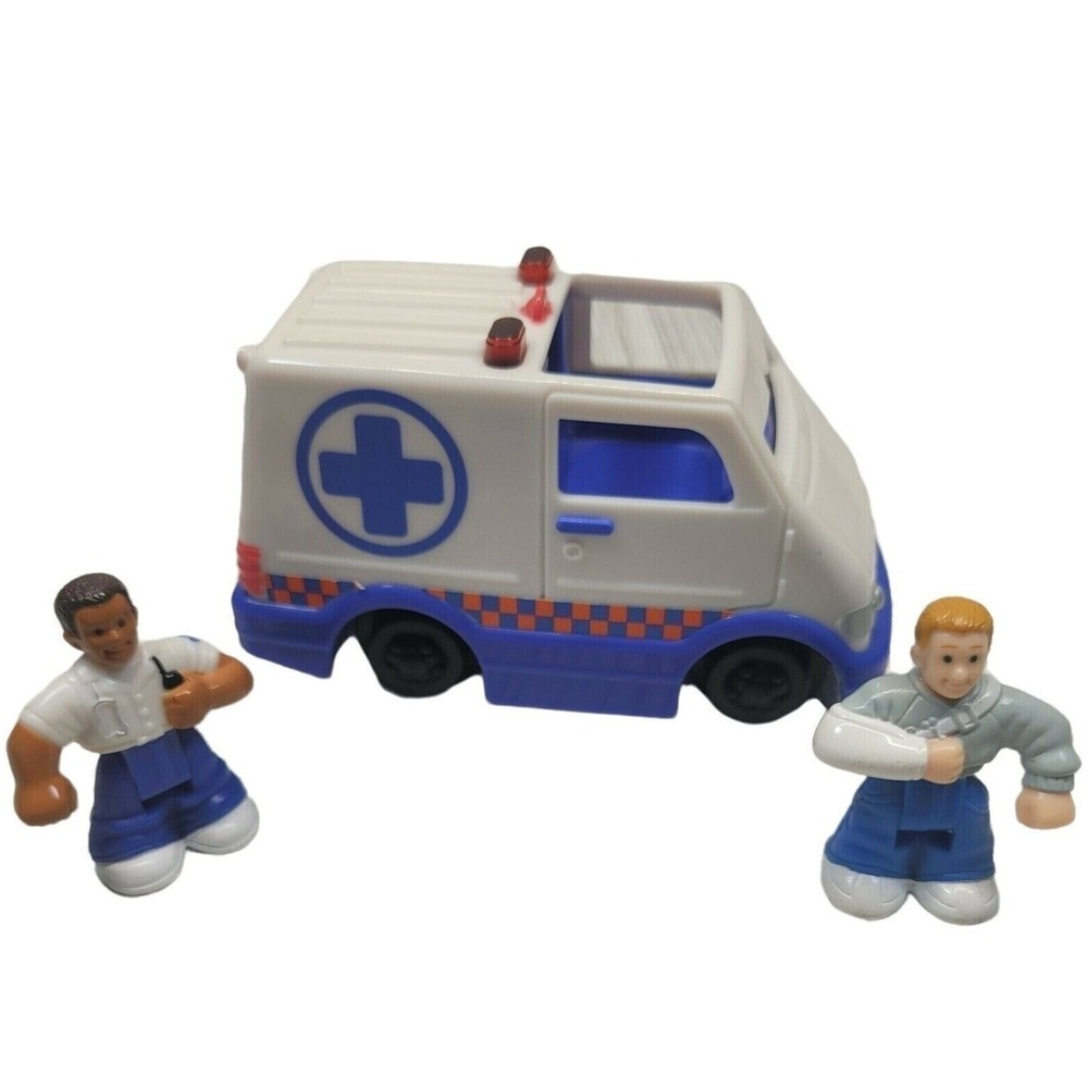 Fisher Price GeoTrax Push Ambulance Lights and Sounds Medic Patient Figure L6374